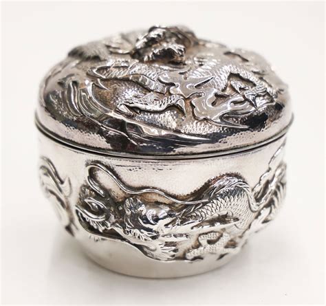 Japanese Silver Dragon Box 